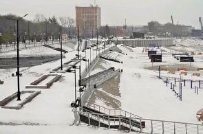 Rekonstruktion des Amur-Damms. Winkel 3. Webcams von Komsomolsk