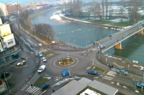 Blick auf den Fluss Bosna. City Zenica Webcam online