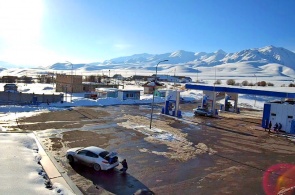 Suusaiyr. Tankstelle GazProm. Webcams Bischkek