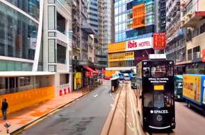 Doppeldecker-Straßenbahn. Hongkong-Webcams online