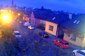 Blick auf die Stadt. Webcams Bystrice pod Hostinem online