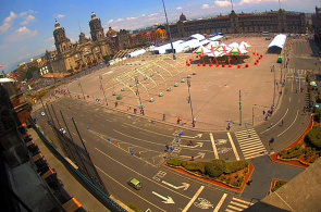 Verfassungsplatz (El Zocalo). Webcams Mexiko-Stadt online