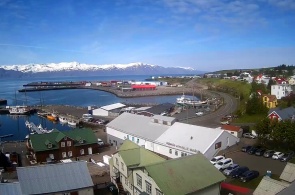 Blick auf den Westteil. Webcam Husavík