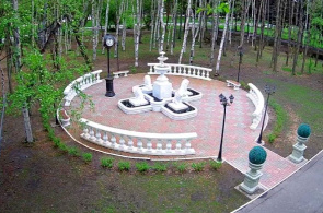 Ein Brunnen mit Löwen. Webcams Komsomolsk-on-Amur